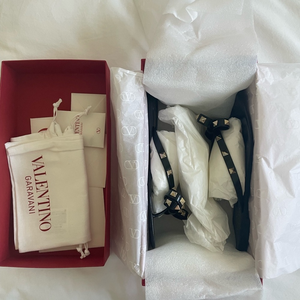 Valentino Garavani Red and Black Sandals